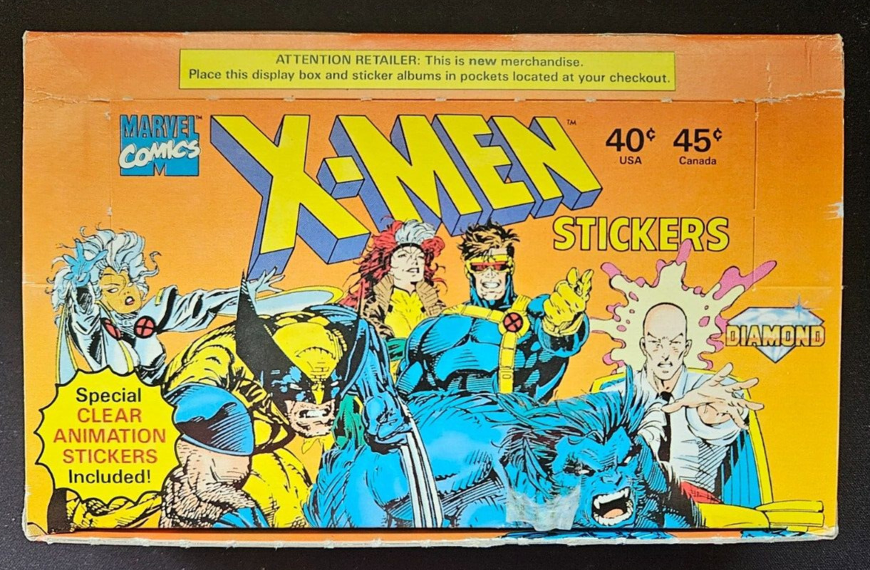 X-MEN 1993 Marvel Comics Diamond Sticker Complete Box 50 Sealed Packs Rare