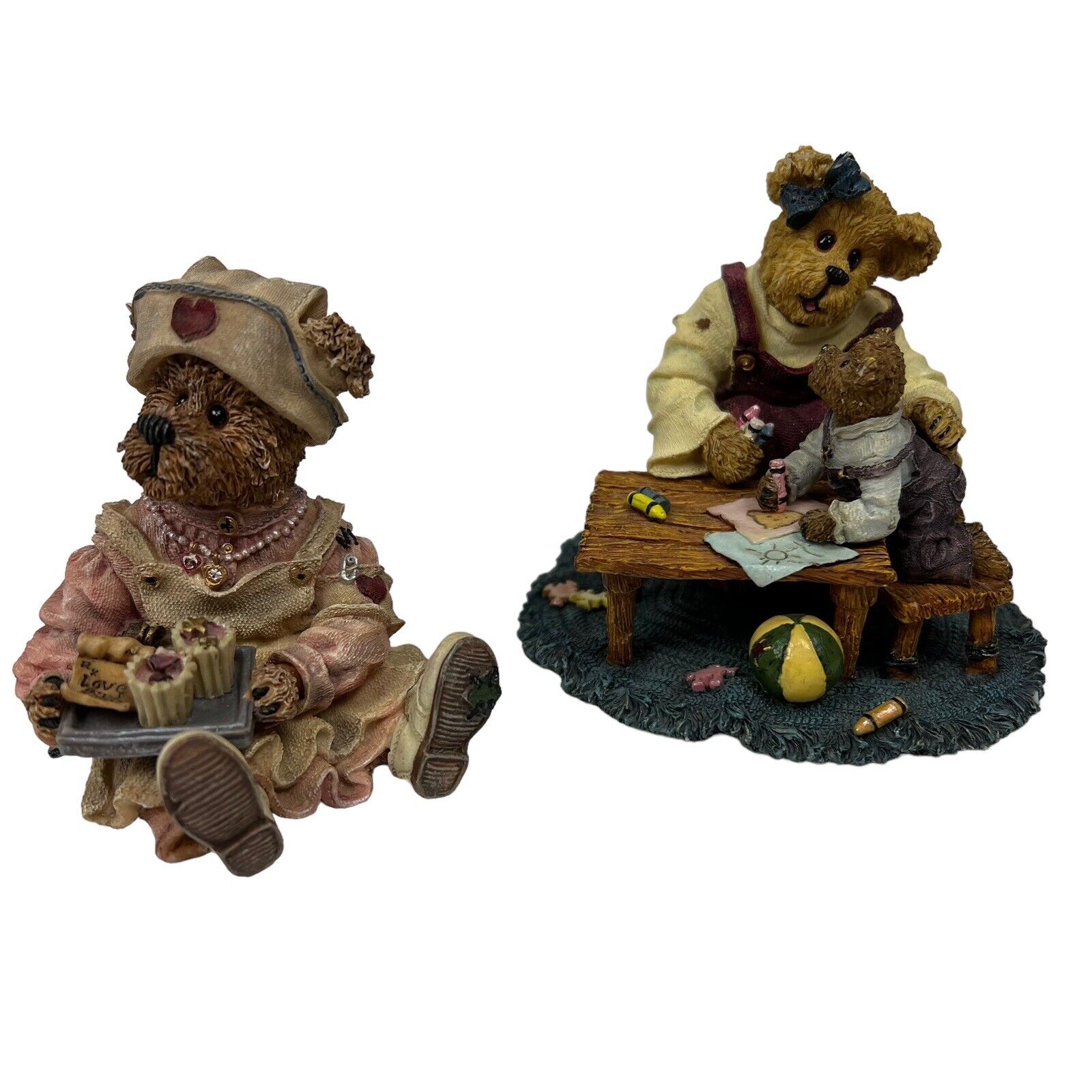Boyd’s Bears Figurines Lot/2 Rosemary Bearhugs/Momma With Taylor Quality Time
