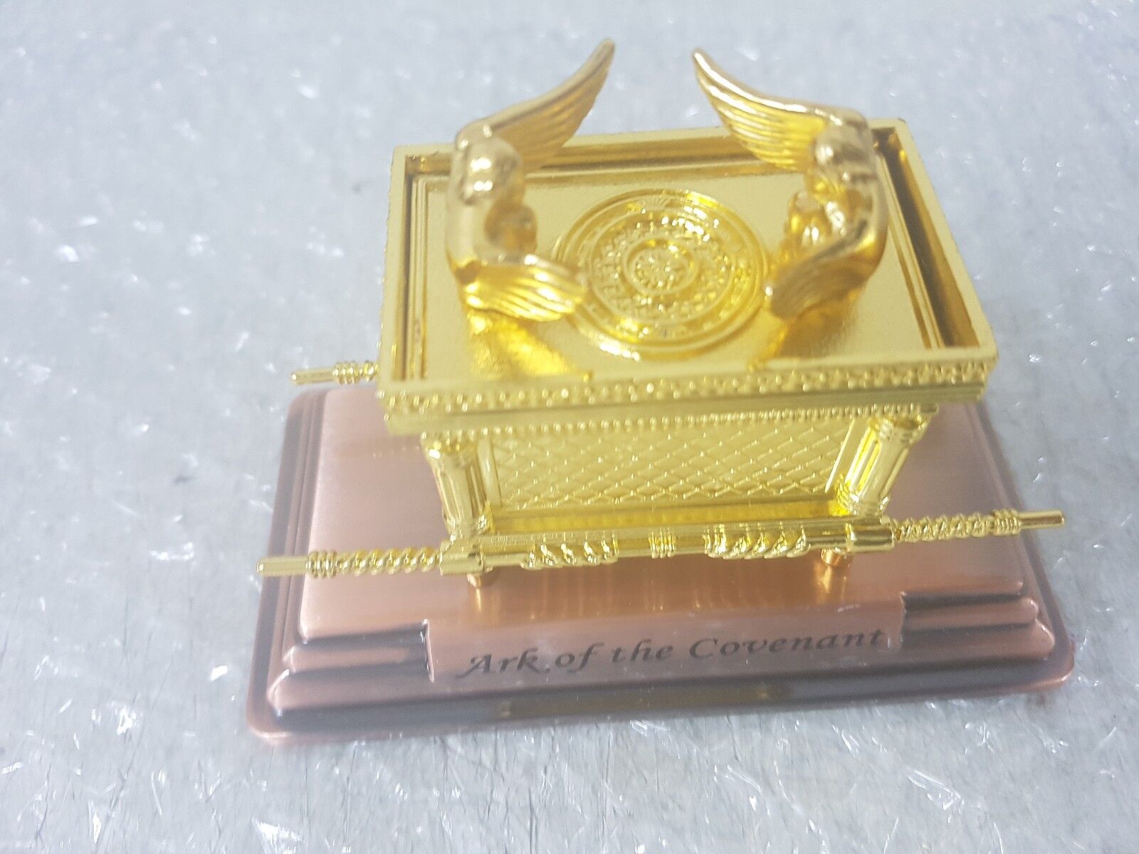 Mini Ark of The Covenant on Copper Base Israel Hebrew Jewish Jerusalem 2 Angels