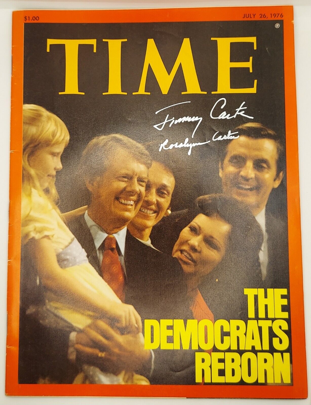 President Jimmy Carter First Lady Rosalynn Carter Signed Time Magazine