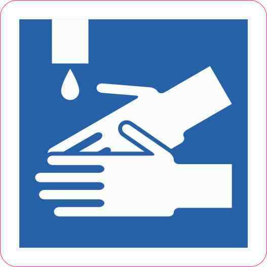 3.5x3.5 Hand Washing Symbol Sticker Vinyl Business Decal Restroom Sign Stickers