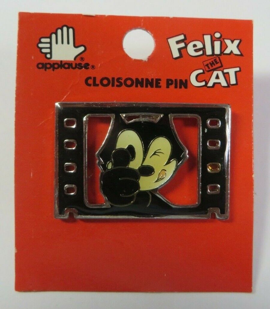 Vtg 1989 Felix the Cat THUMBS UP FILMSTRIP Applause Cloissone Pin NEW Pinback