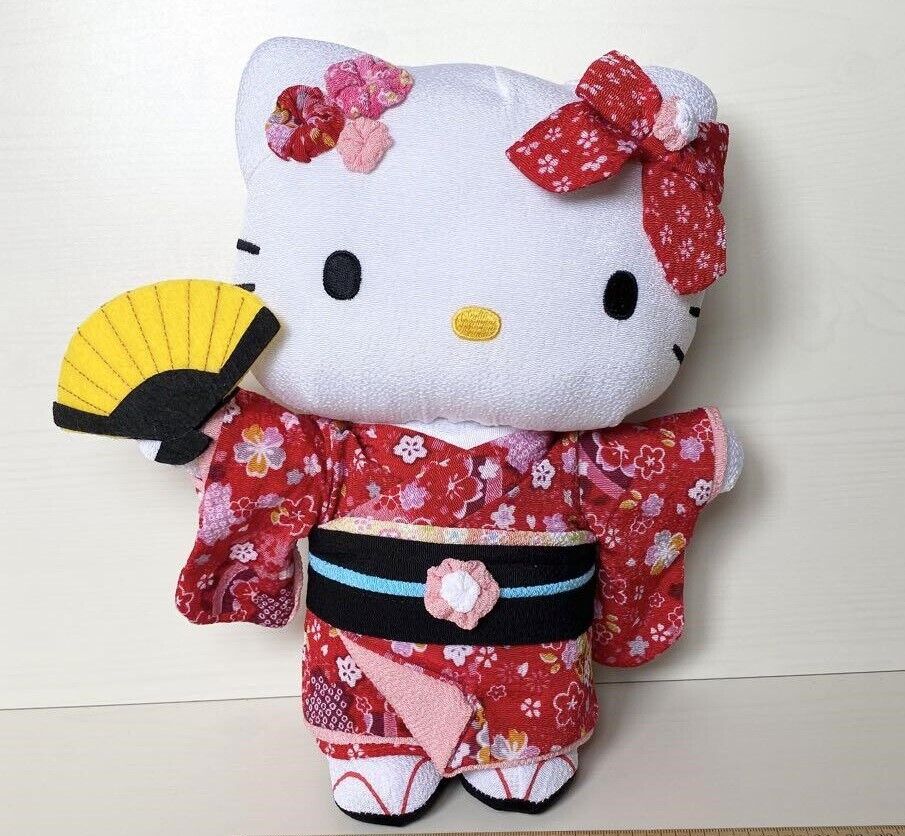 Hello Kitty Plush Doll 10.6” Kyoto Hello Sai Sai Kimono Crepe Unopened