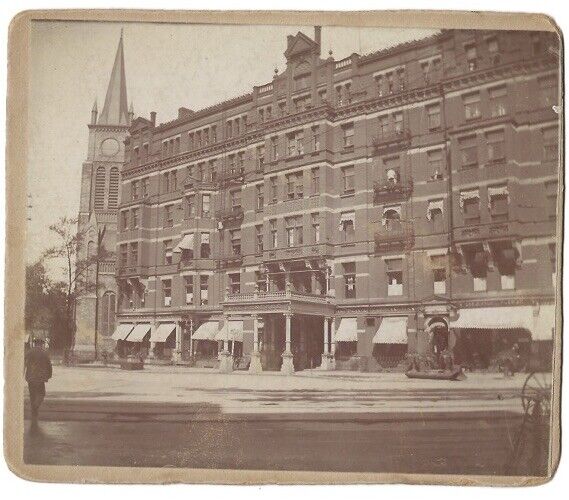 c1895 The Genesee Hotel Buffalo New York NY Antique Photo On Board