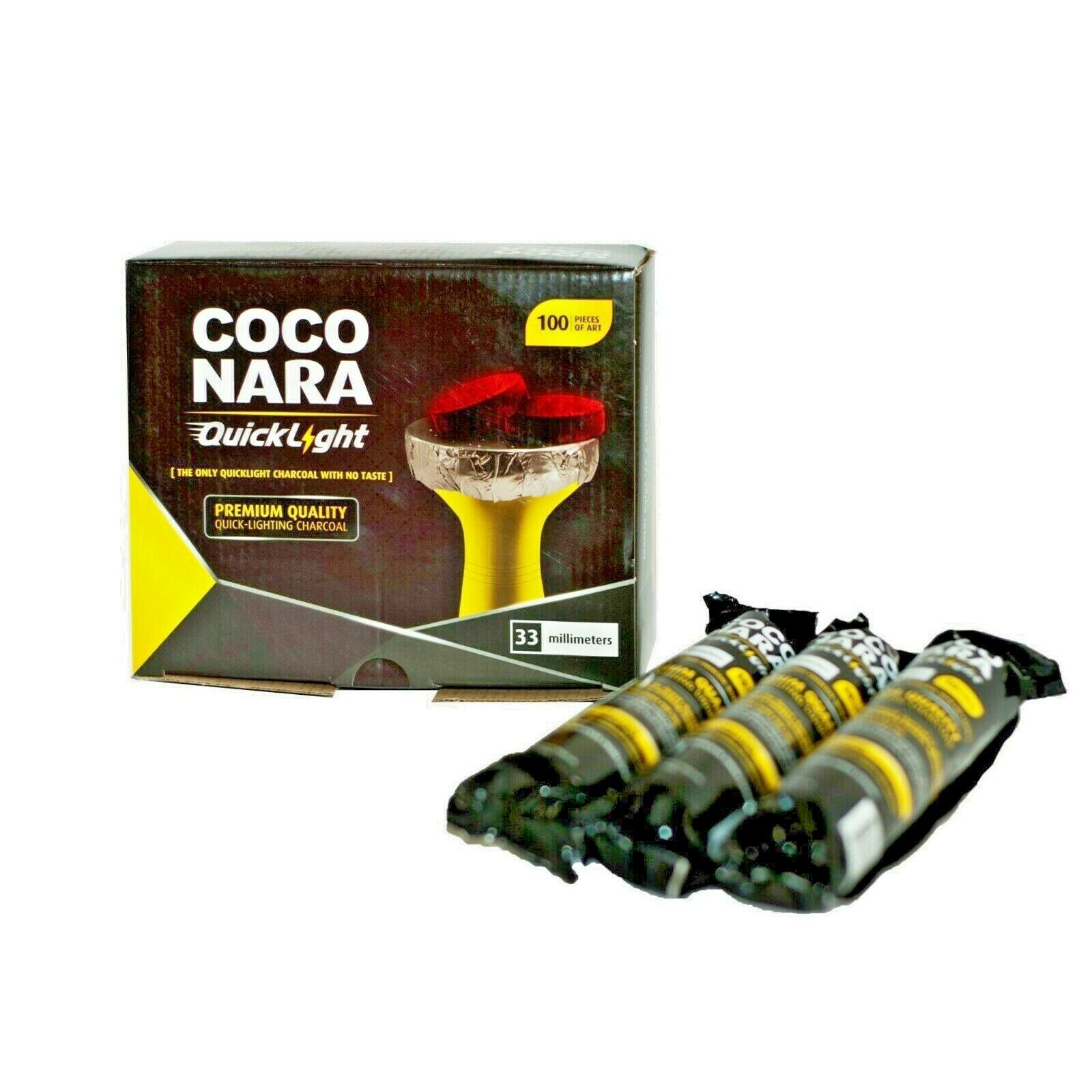 Quick Light Hookah Charcoals COCO NARA 100pcs Box 33mm
