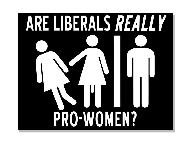 3x4 inch Are Liberals Really Pro-Women? Reality Sticker (gender decal vinyl)