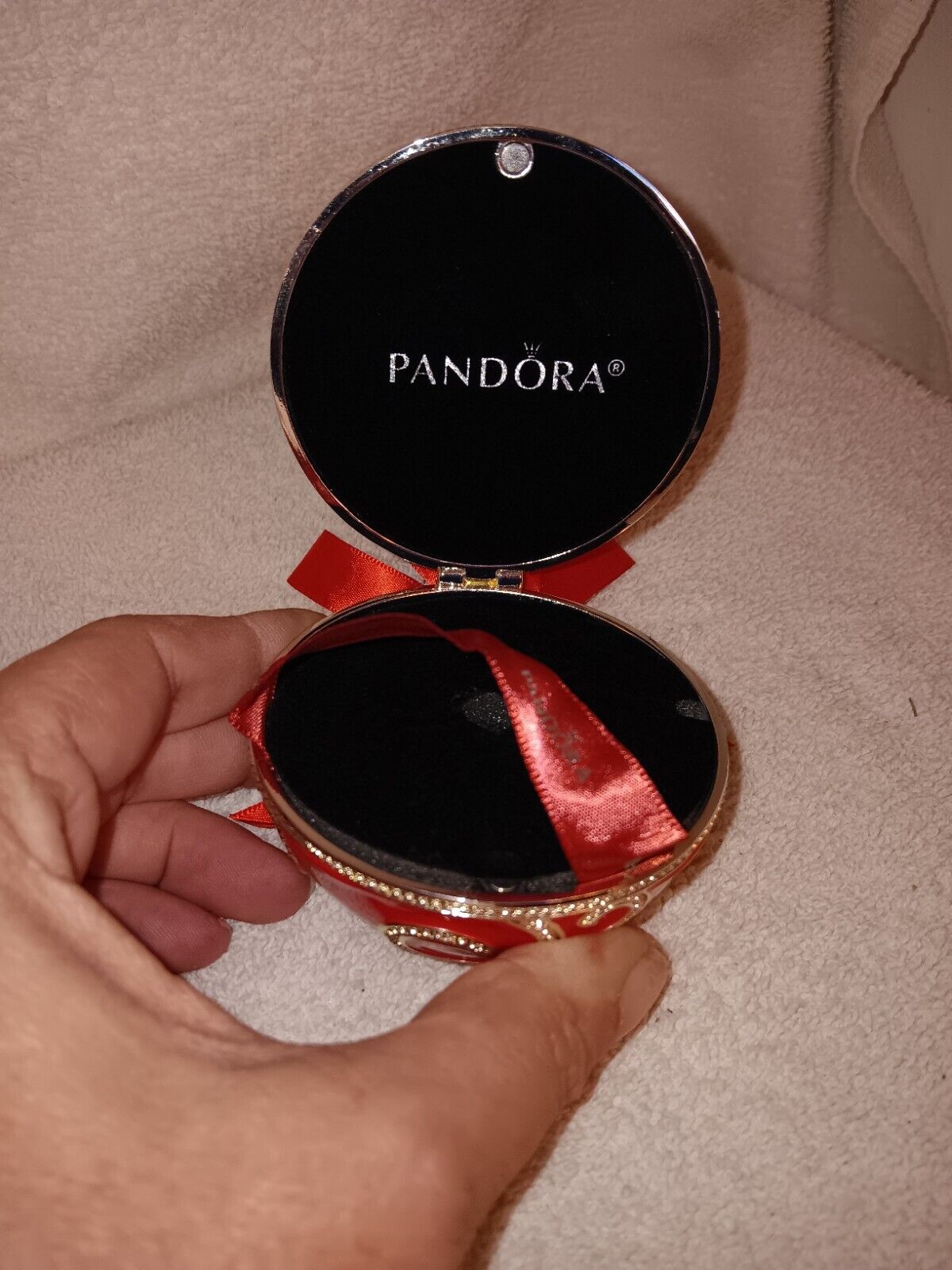 Pandora 2017 Christmas Red Enamel Ornament Box
