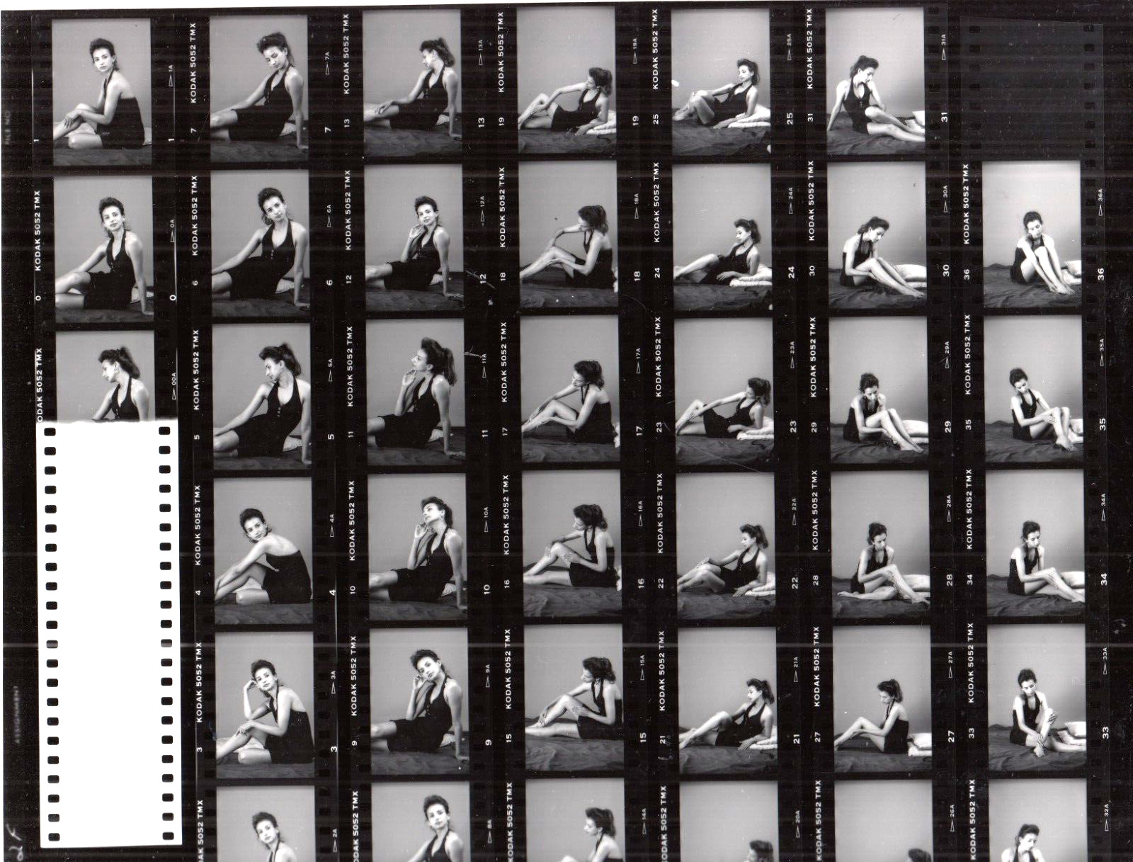 Vintage B&W CONTACT SHEET Art Posed Photoshoot - Girlie - Sexy  Lady