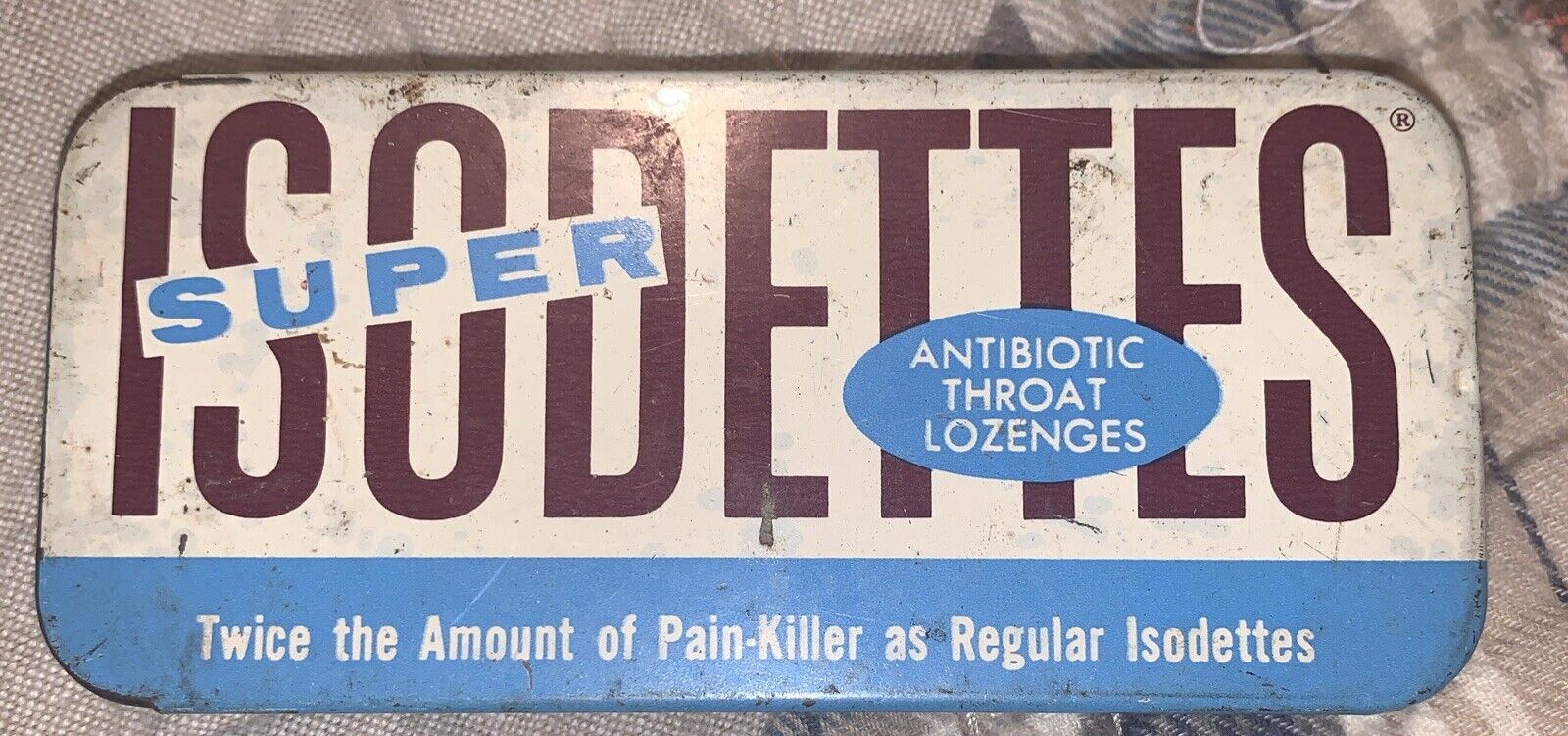 Vintage Super Antibiotic Isodettes Throat Lozengers Retail Tin Box