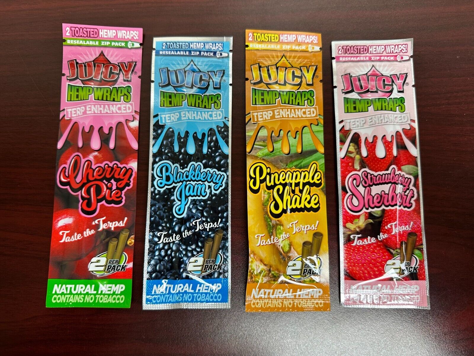 Juicy Jays Wraps Cherry Blackberry Pineapple Strawberry Sample Pack (1 Of Each)