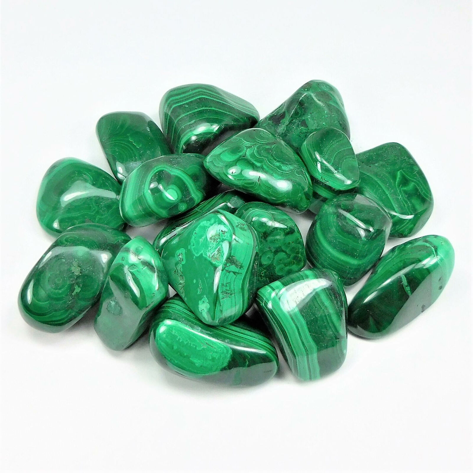 Bulk Wholesale Lot 1 LB - Malachite - One Pound Tumbled Polished Stones
