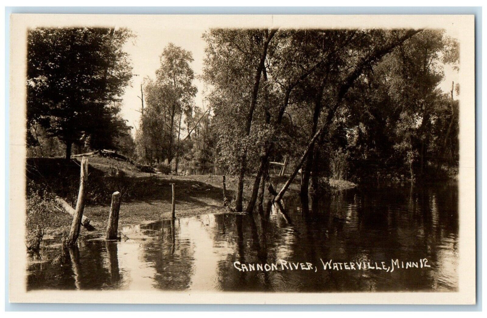 c1910's View Of Cannon River Waterville Minnesota MN RPPC Photo Antique Postcard