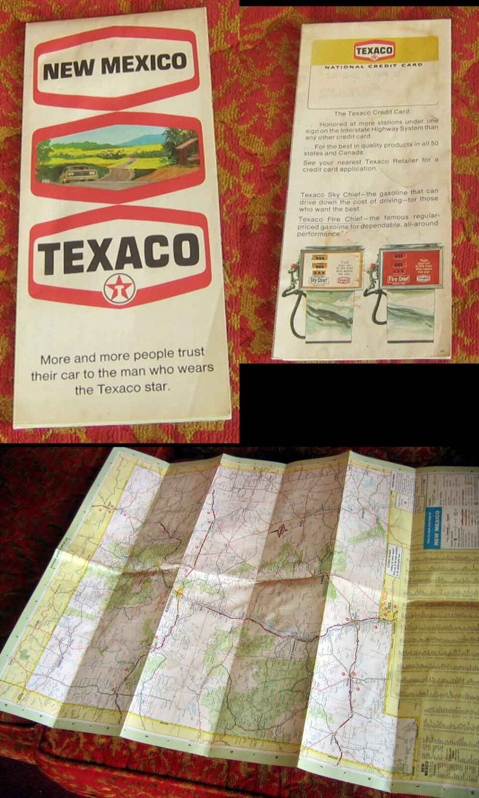 True Vtg 1969 New Mexico Texaco Oil Advertisting Complimentary Road Map
