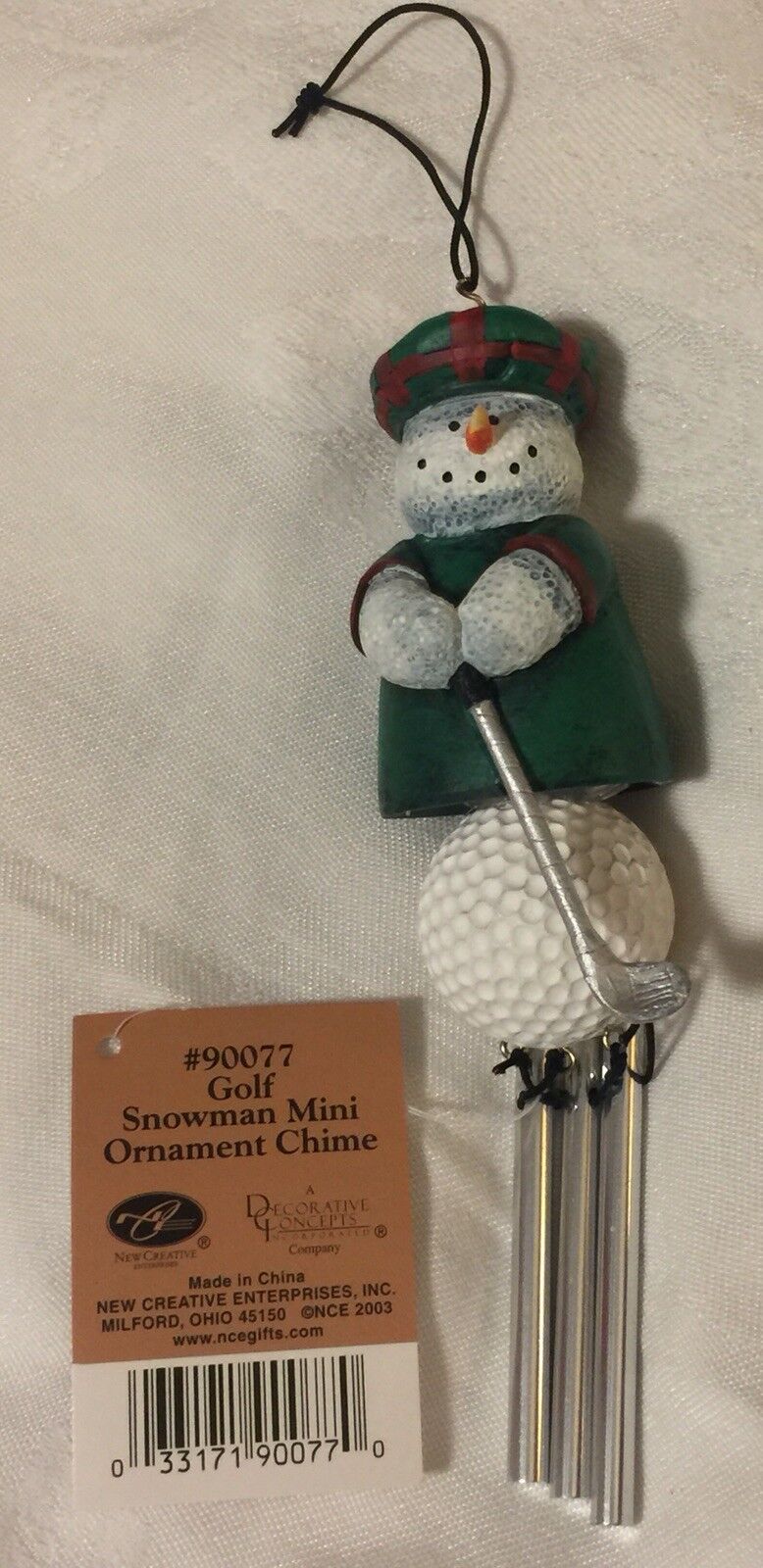 Snowman Chime Christmas Ornament Club Ball *I Love Golf* Holiday Tree Decor Gift
