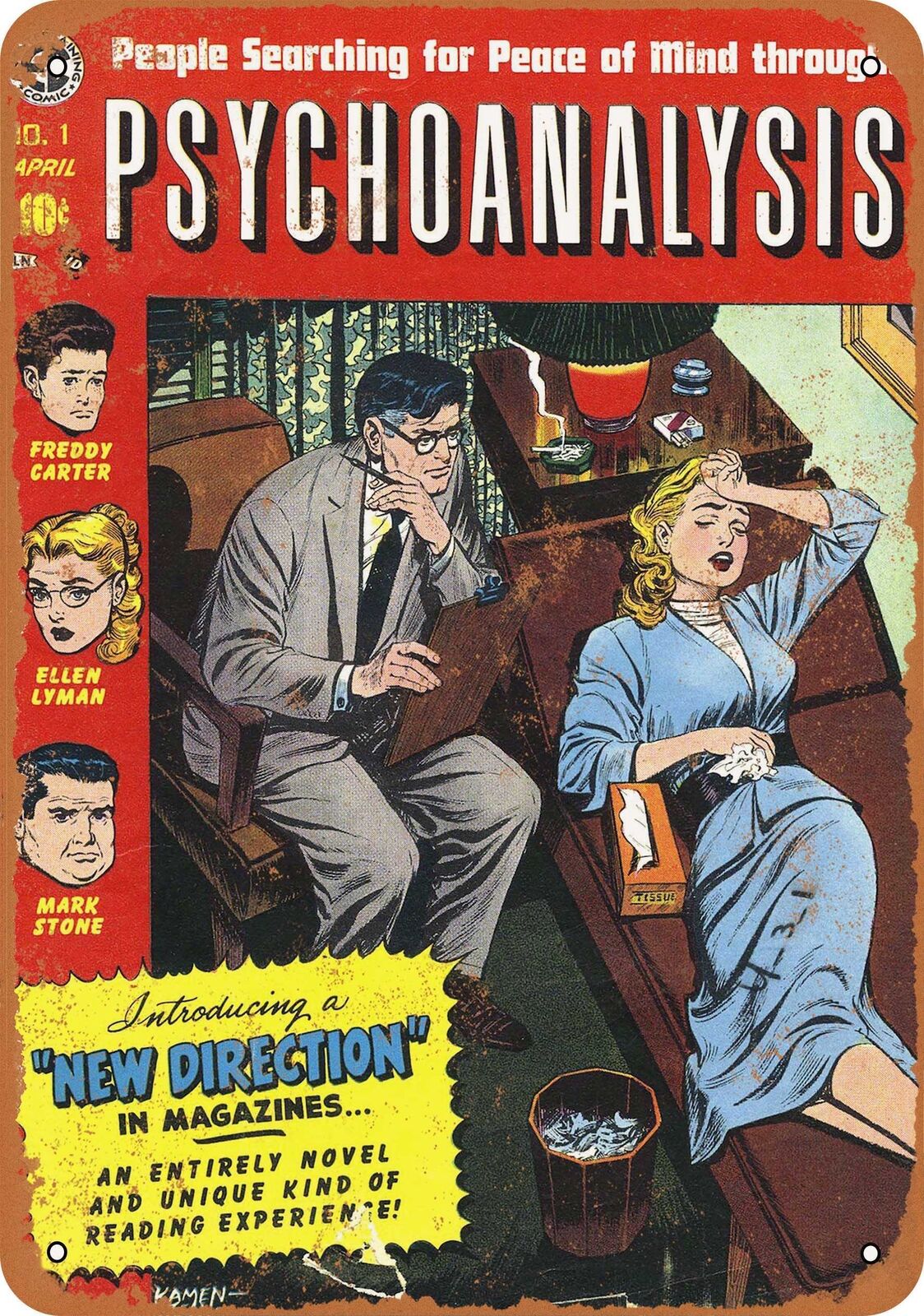 Metal Sign - 1955 Psychoanalysis Comic 2 -- Vintage Look