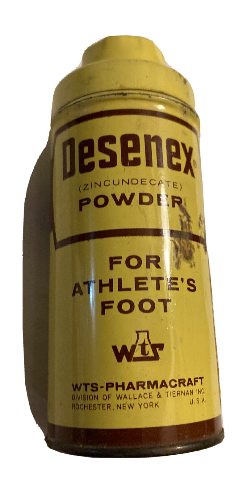 Vintage Desenex Powder Athletes Foot Tin Partial Contents USA Prop