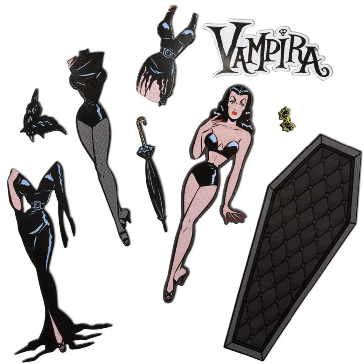 Kreepsville 666 Vampira Glamour Ghoul Gothic Coffin Dress Up Magnet Set Toy NEW