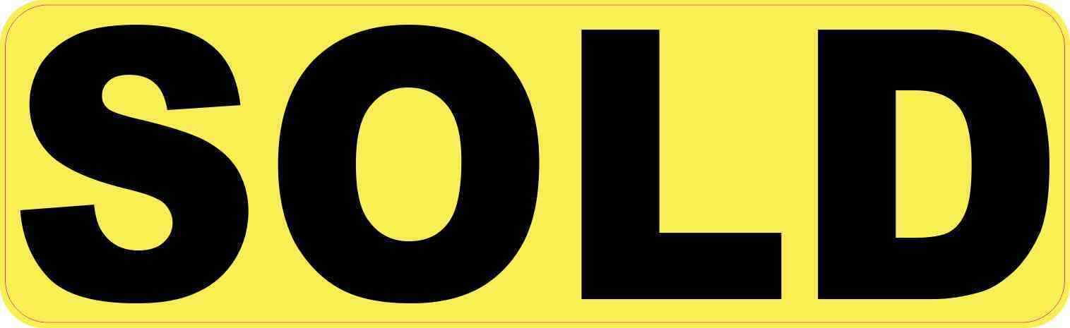 10x3 Yellow Sold Sticker Vinyl Sign Decal Shop Market Real Estate Decal Stickers