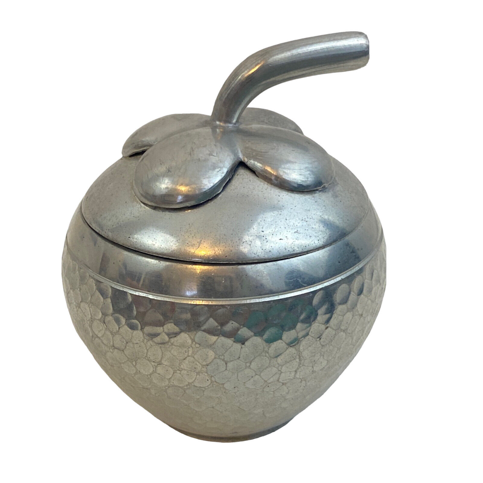 Vintage Pura Banka Tin sugar bowl In Form Of Apple w/ Lid 3.5”