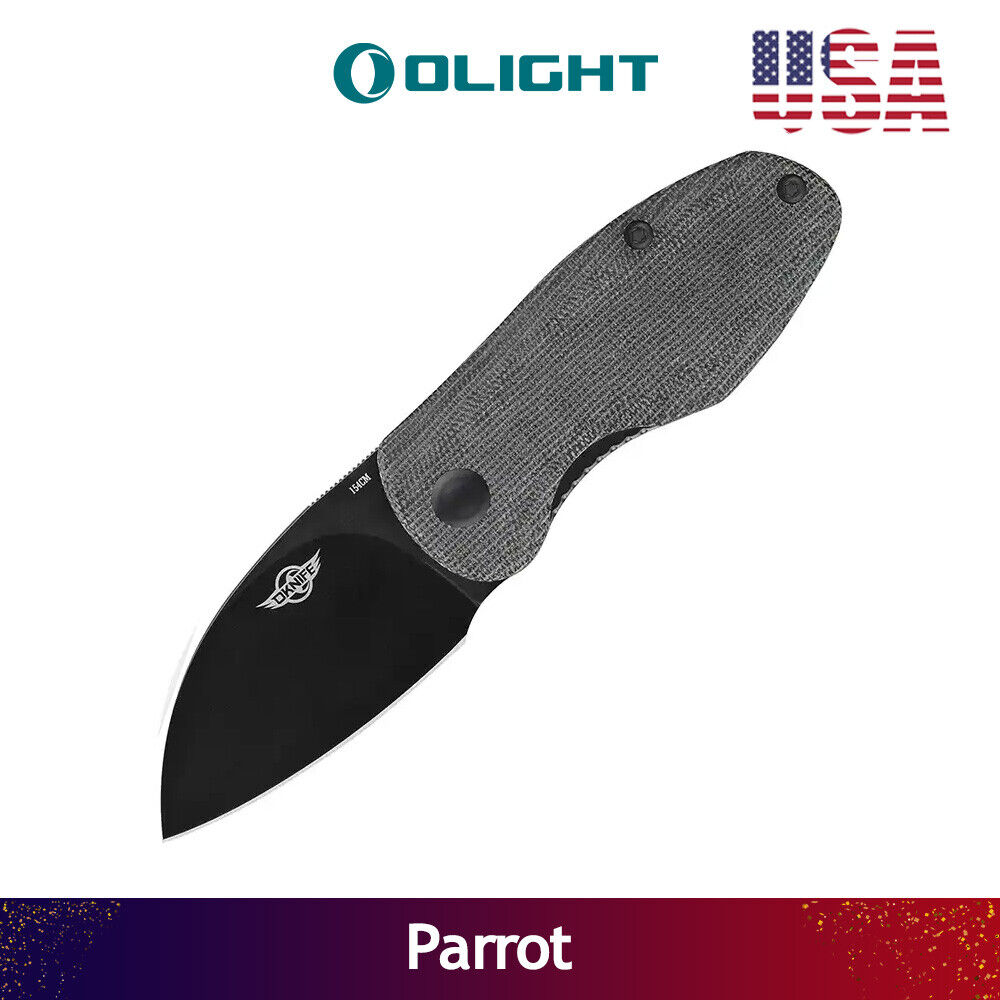Oknife Parrot Tactical Folding EDC  Pocket Knife Sheepsfoot Blade - Black