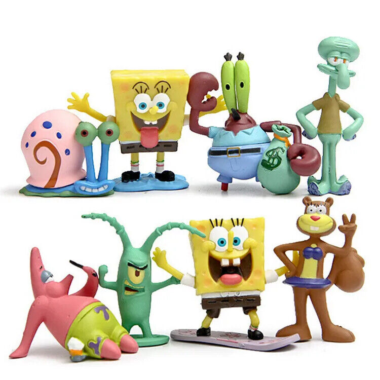 SpongeBob & Patrick 8pc Action Figure Set, Kids Collection Model Small Toys