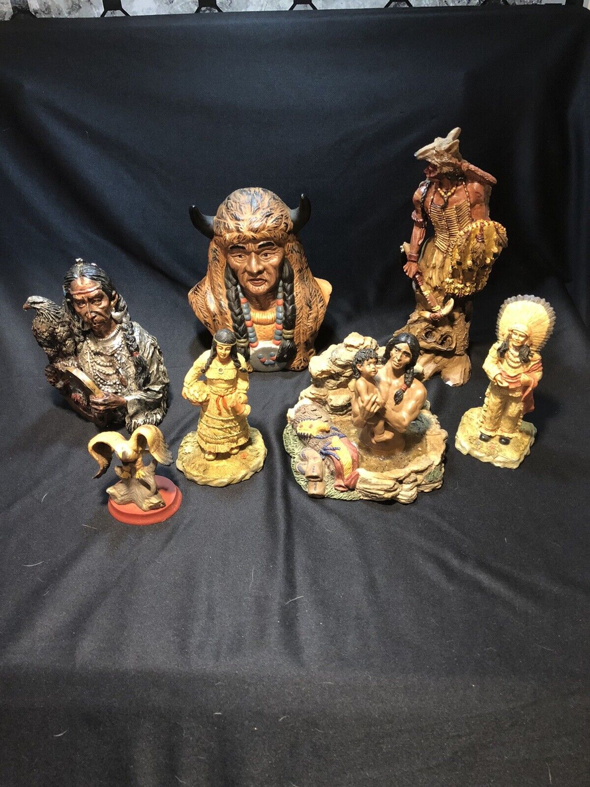 Native American Indian Figurines Decor Lot of 7