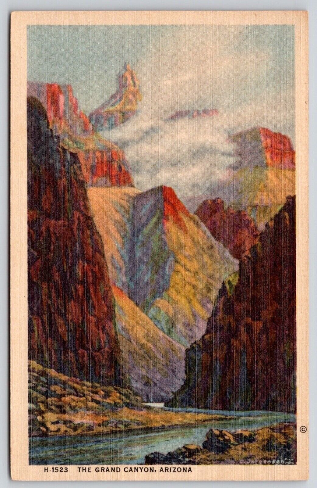 Grand Canyon Arizona Az Linen Fred Harvey 1953 Postcard