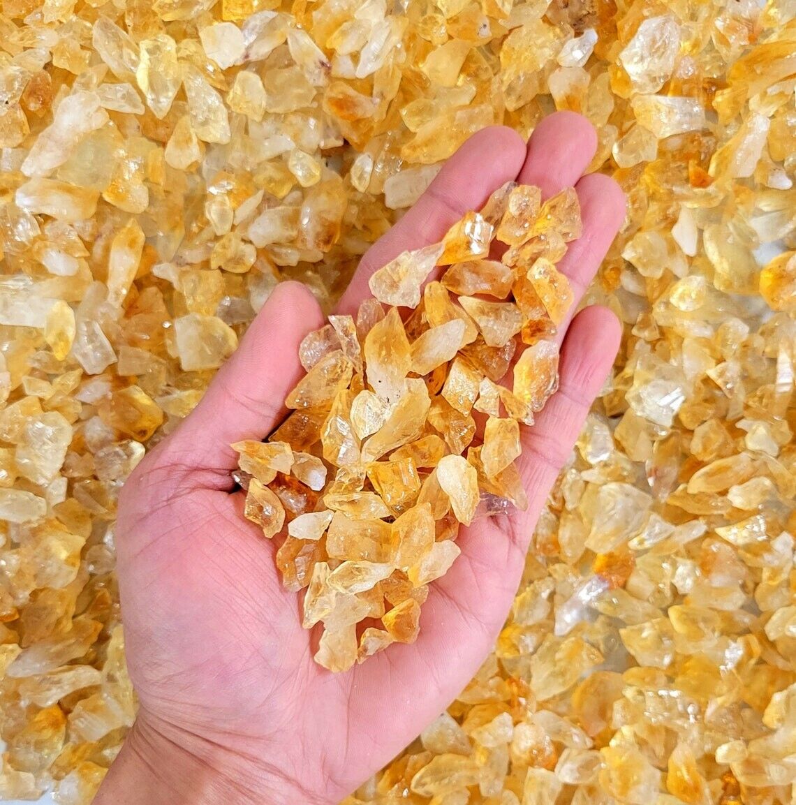 Crushed Citrine Crystal Chips Tiny Pieces Bulk Gemstones for Crafting Jewelry