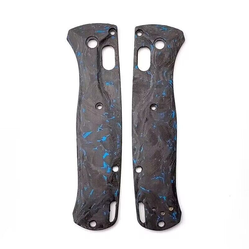 1 Pair Custom Made 3K Blue CF Handle Scales For Benchmade Bugout 535 Knives