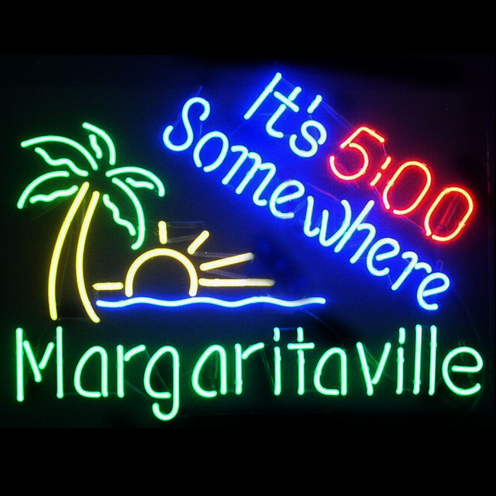 Margaritaville It's 5:00 Somewhere Neon Sign Light Beer Bar Wall Hanging 19