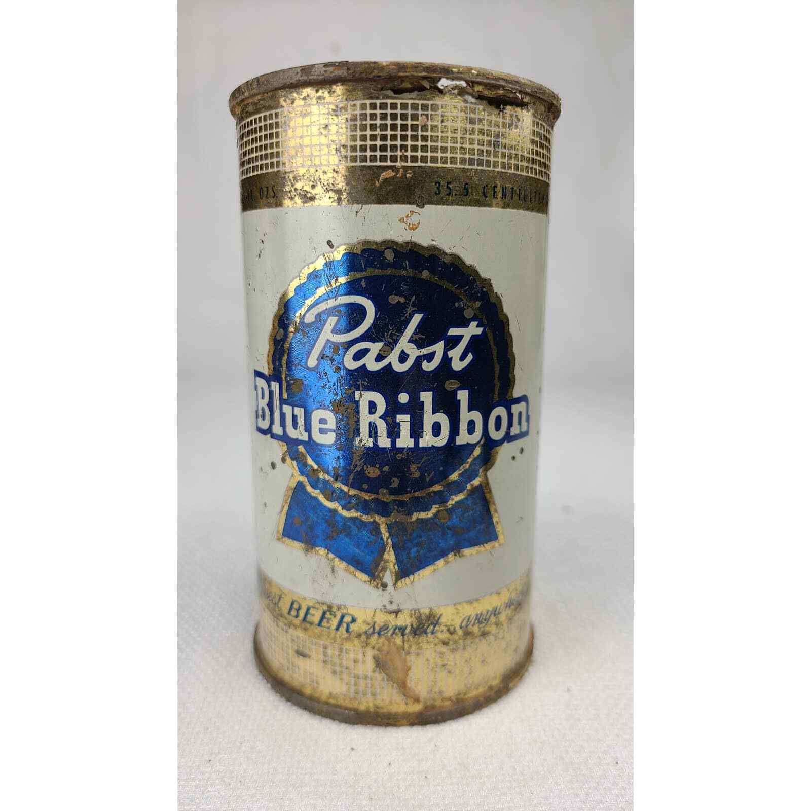 Pabst Blue Ribbon Beer Peoria Heights ILL Flat Top Beer Can EMPTY