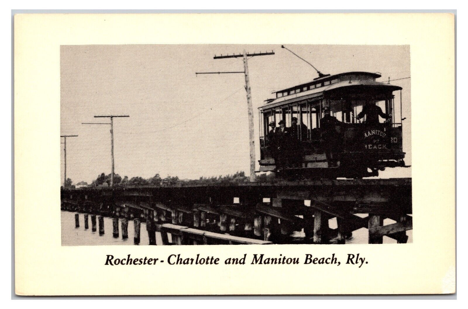 Vintage 1950s- Rochester Charlotte and Manitou Beach, Railway- New York Postcard
