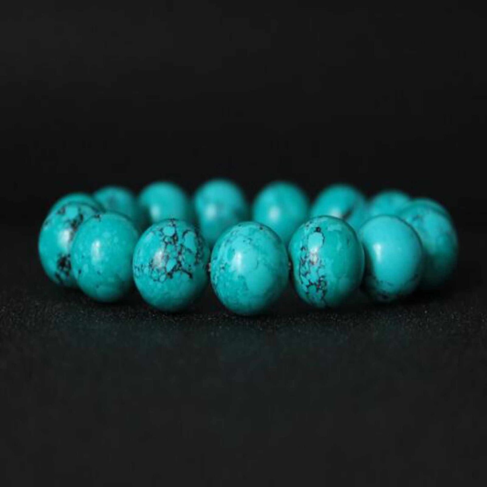 14mm Natural turquoise beads lucky bracelet Fashionistas Classic Minimalist
