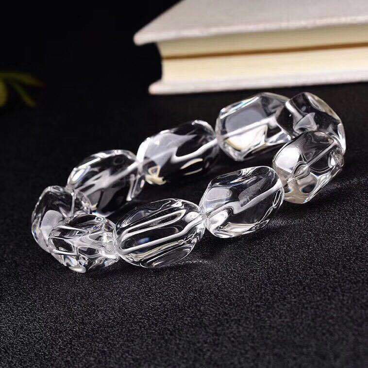 Very BIG AAAA Natural Clear Quartz Crystal Bracelet Energy Reiki Healing Gift