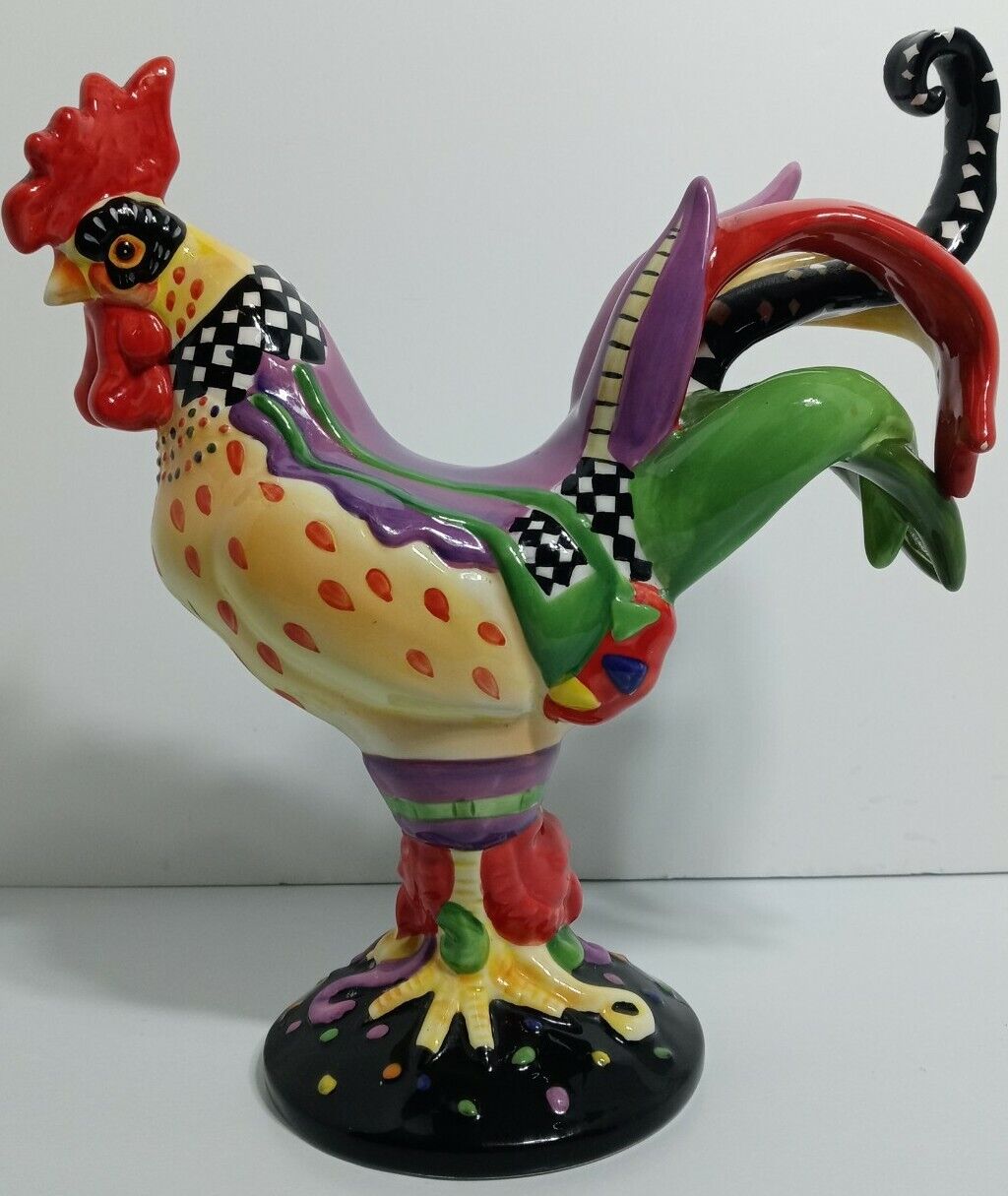 Poultry In Motion 2006 Mardi Gras Rooster Figure #16203 Sharon Neuhaus