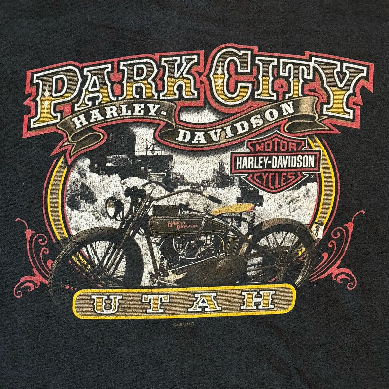 Harley Davidson T Shirt Size XL Long Sleeve Black Graphic Park City Utah HD 2006