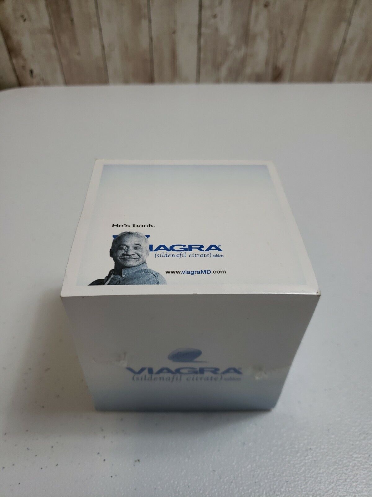 Viagra Advertising Desk Paper Cube 3 5 in x 3.5in 2004 Note packs paper refils
