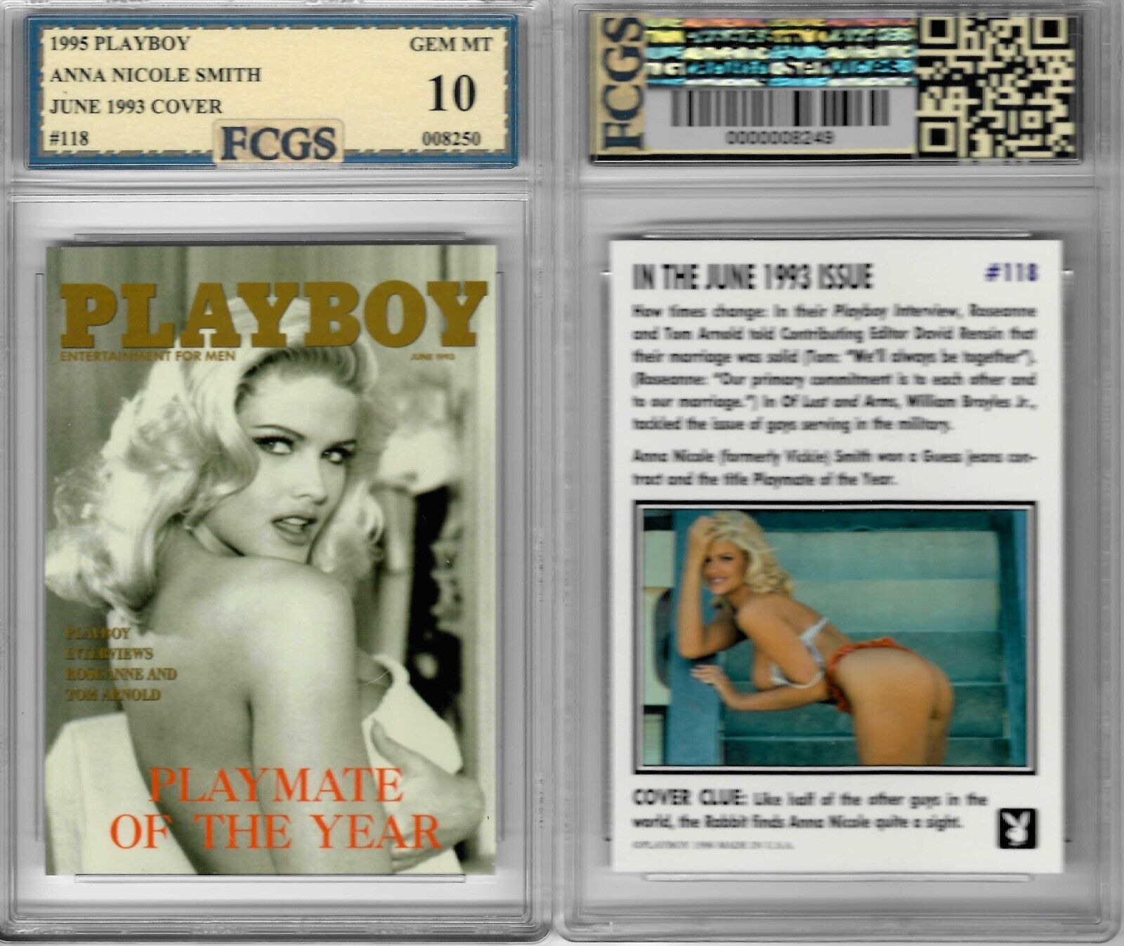 1995 Playboy Anna Nicole Smith #118 1993 PMOY Graded FCGS 10 GEM MINT