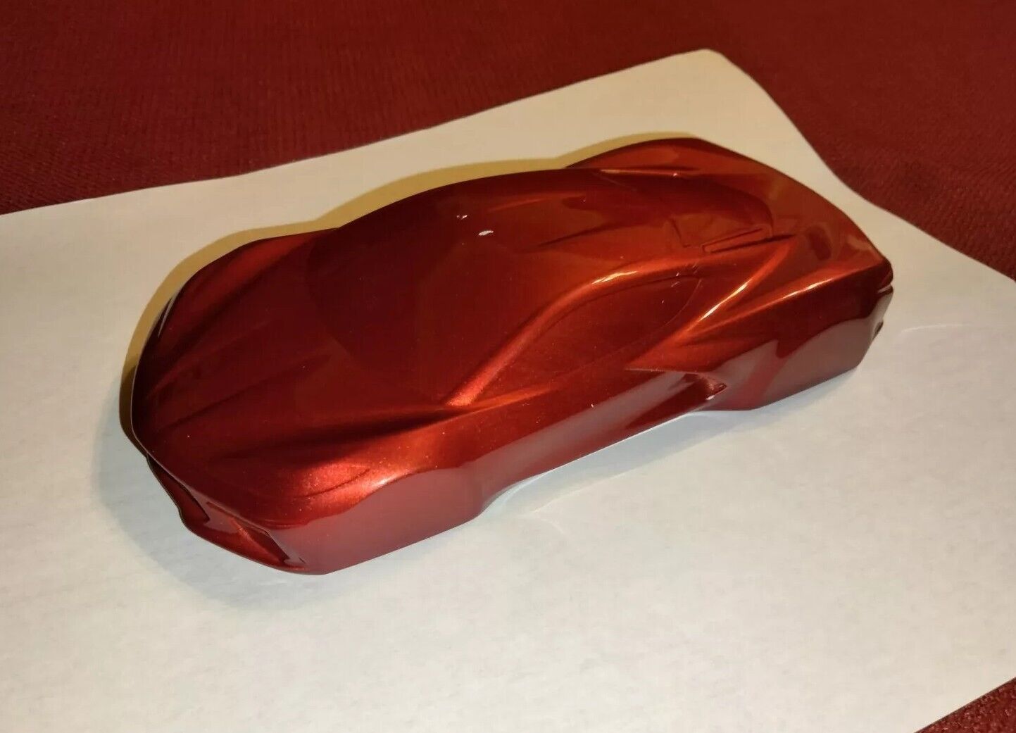 Red Chevy Corvette C8 speed form car model figurine enamelled, *read has chips 
