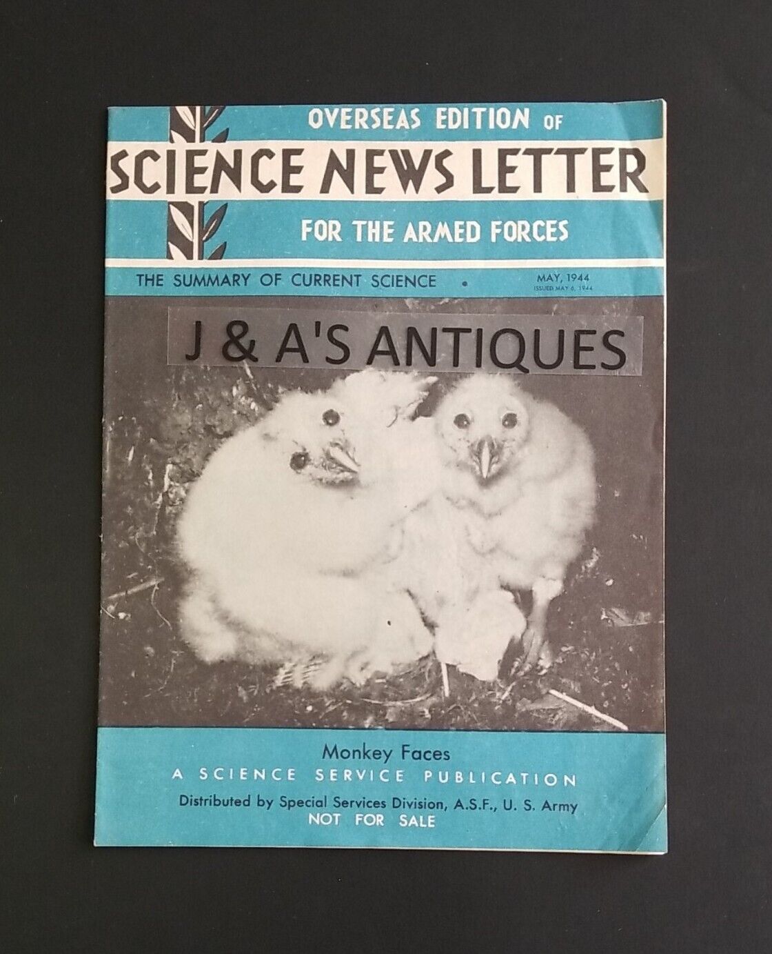WW2 Overseas Edition Of Science News Letter For The Armed Forces ~ May 1944