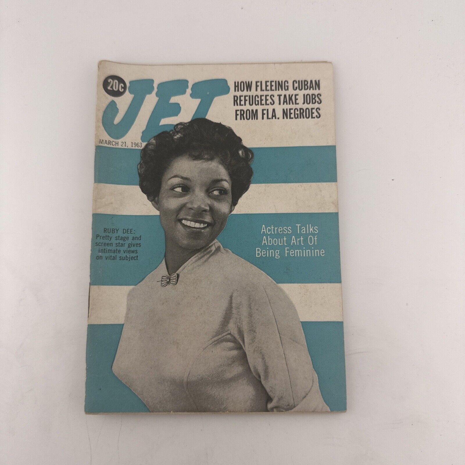RARE JET MAGAZINE March 21, 1963, Ruby Dee interview being Feminine 