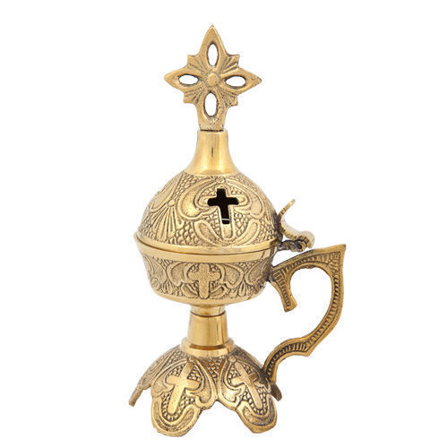 Christian Greek Orthodox Brass Censer Incense Burner for use at Home Free S&H