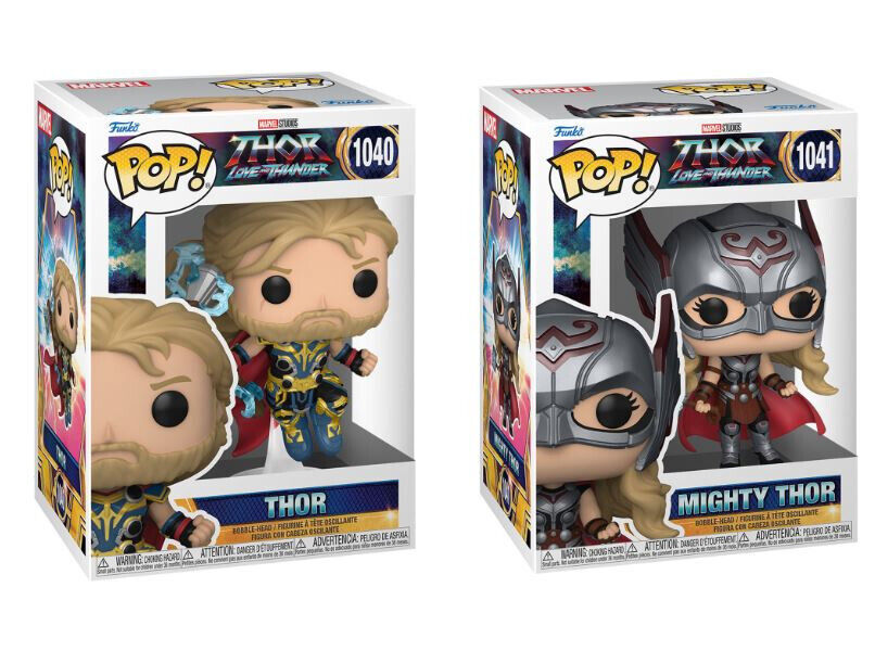 (2 Pop Lot) Thor: Love and Thunder Funko Pop Mighty Thor Vinyl Figure Set
