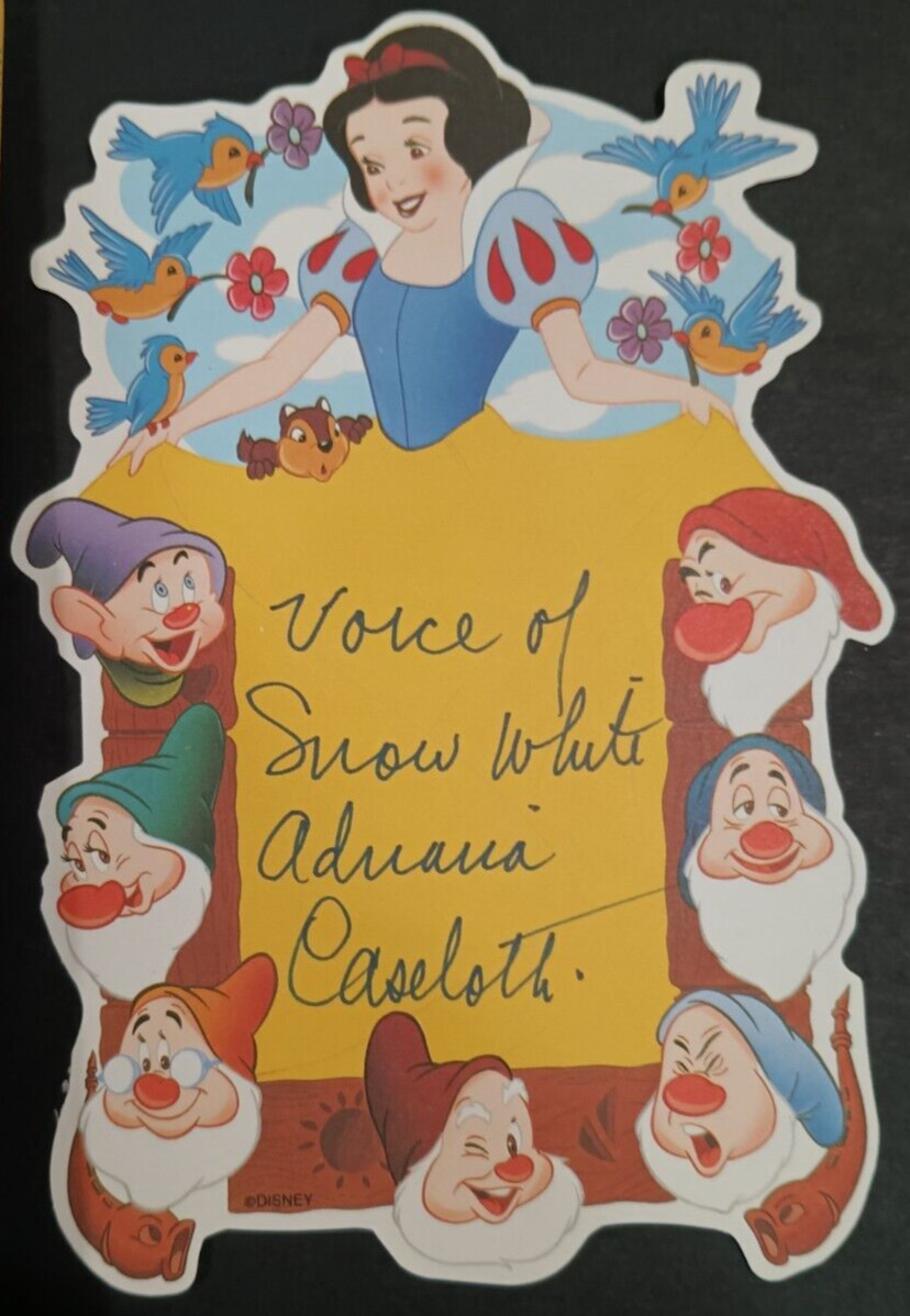 Snow White Color Lithograph 5x7 Note Sheet signed in Ink by Adriana Caselotti