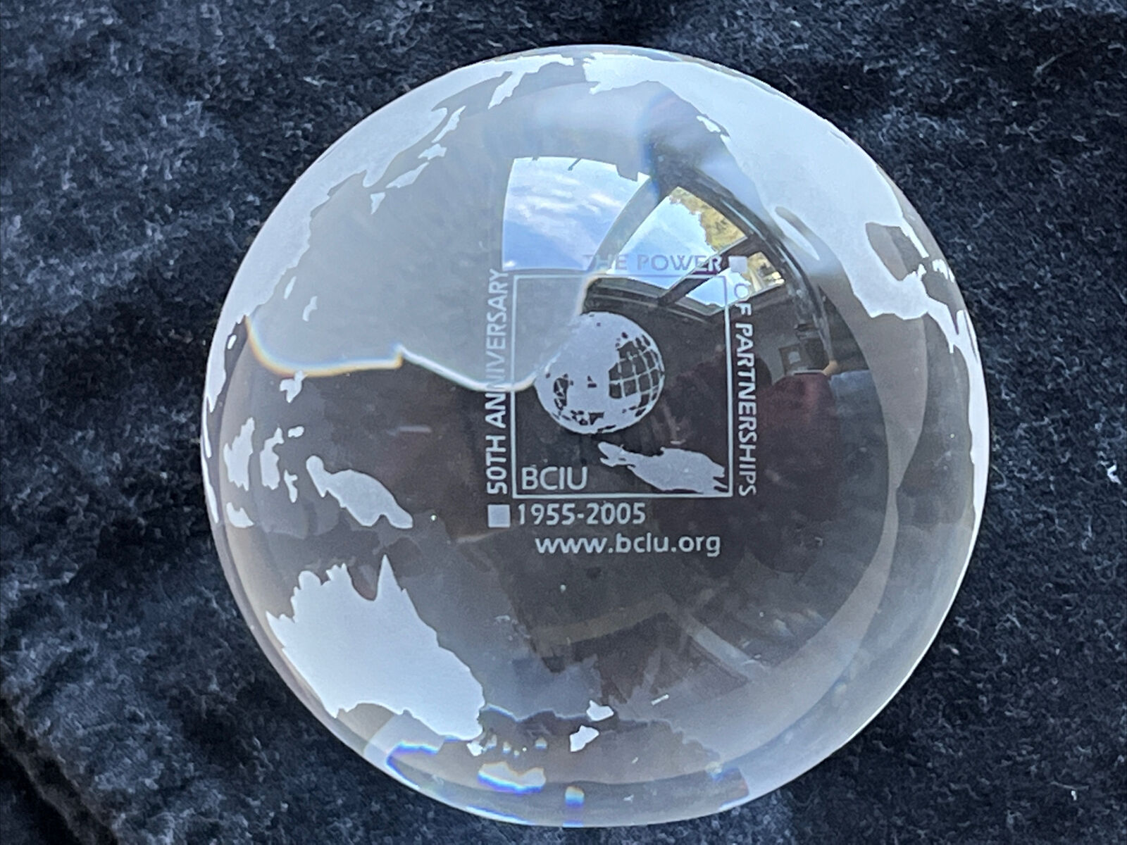 Business Council for International Understanding Globe glass paperweight Rare
