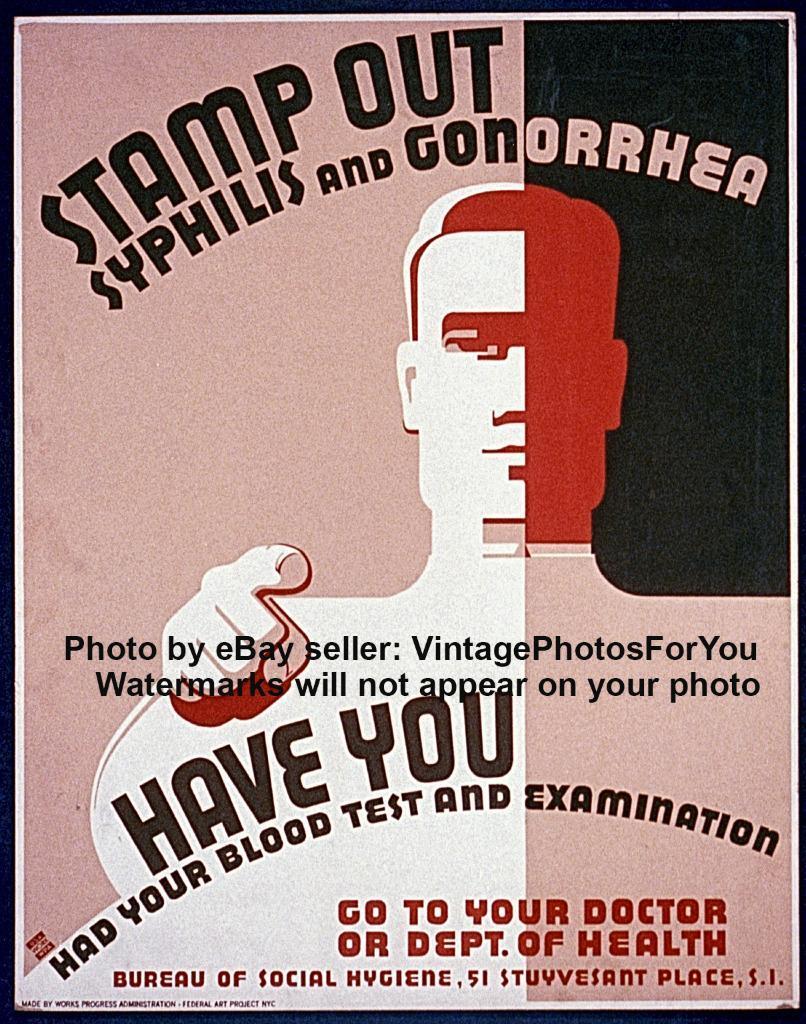 Funny/Humorous Art Deco Stamp Out Syphilis Gonorrhea Public Health Service Photo