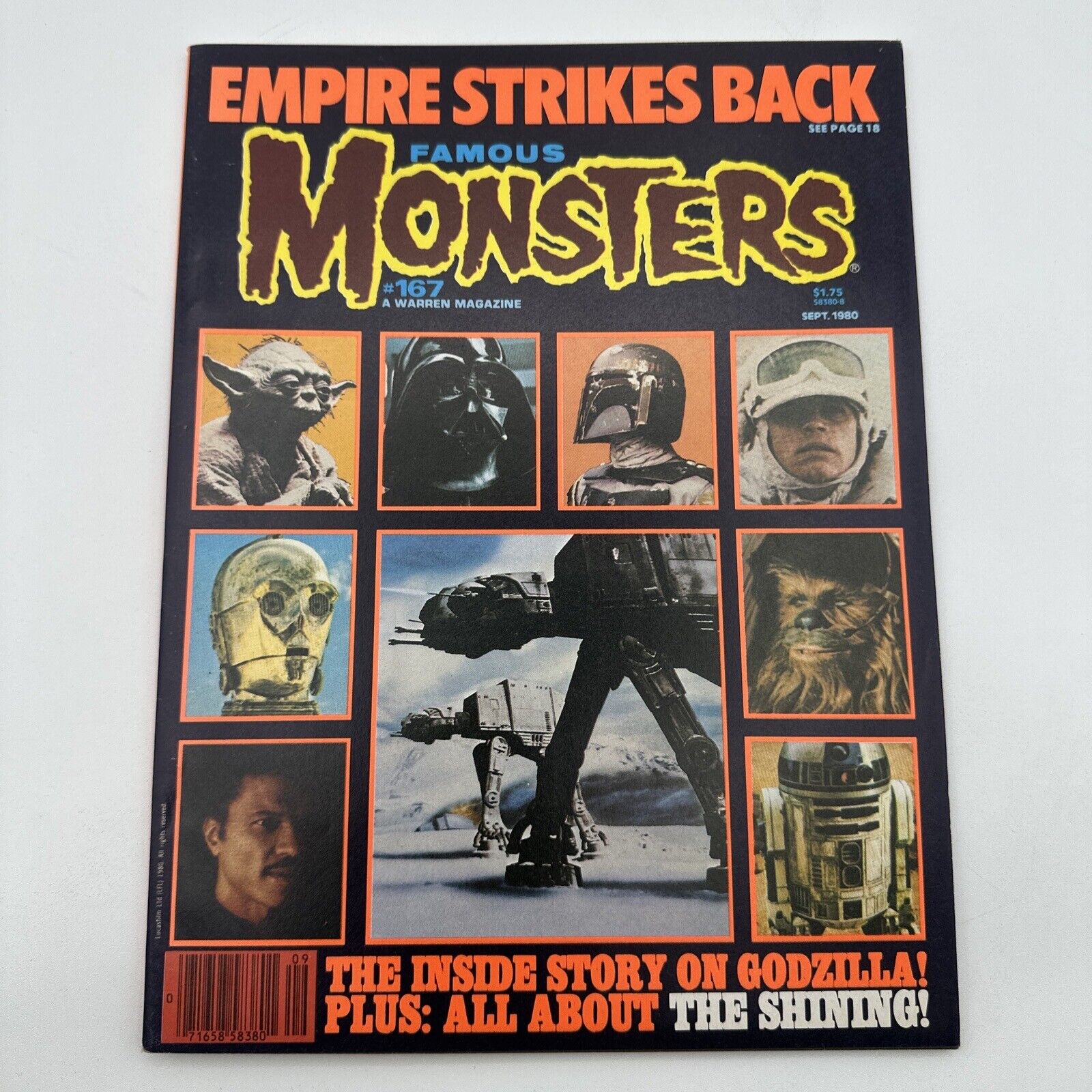 #167 Famous Monsters of Filmland (SEPT 1980) Star Wars AT-AT WALKER Yoda R2-D2