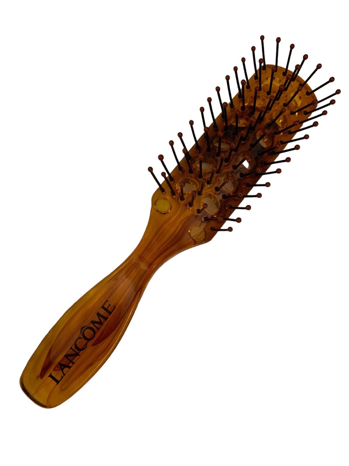 Vintage Lancome Lancôme Hairbrush Hair Brush Tourtoise Shell Ball Tipped Vent 7”