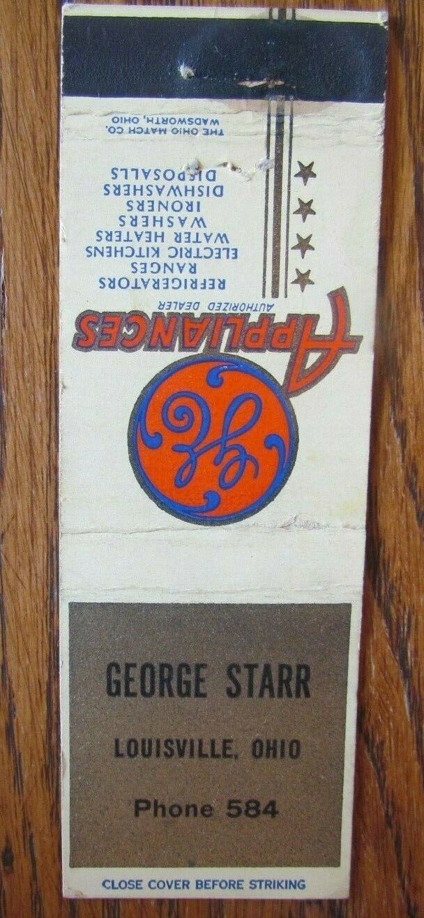 LOUISVILLE, OHIO: GEORGE STORE GENERAL ELECTRIC LOW PHONE # MATCHBOOK COVER -F14