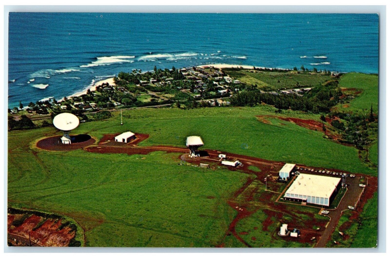 c1960\'s Aerial View Of High-Capacity Earth Station Paumalu Hawaii HI Postcard